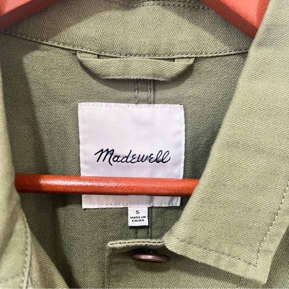 Madewell Tie-Waist Military Jacket Olive Green Gorpcore Hiking Outdoor Small - Picture 9 of 11